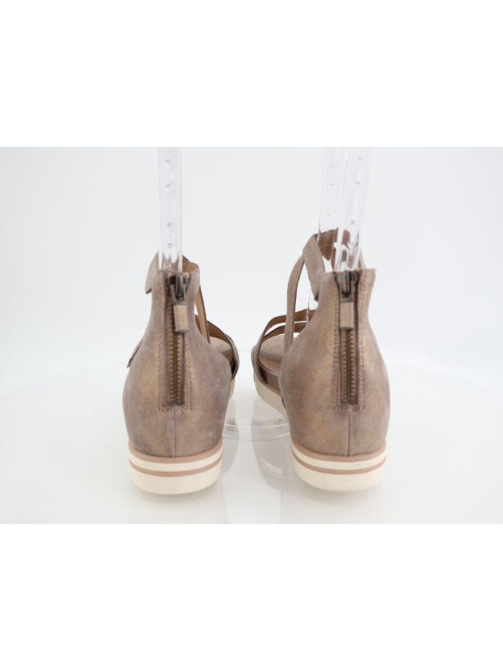 Eileen Fisher Story Platform Wedge Sandal Strappy Bronze Metallic Leather Sz 10 - Picture 3 of 10